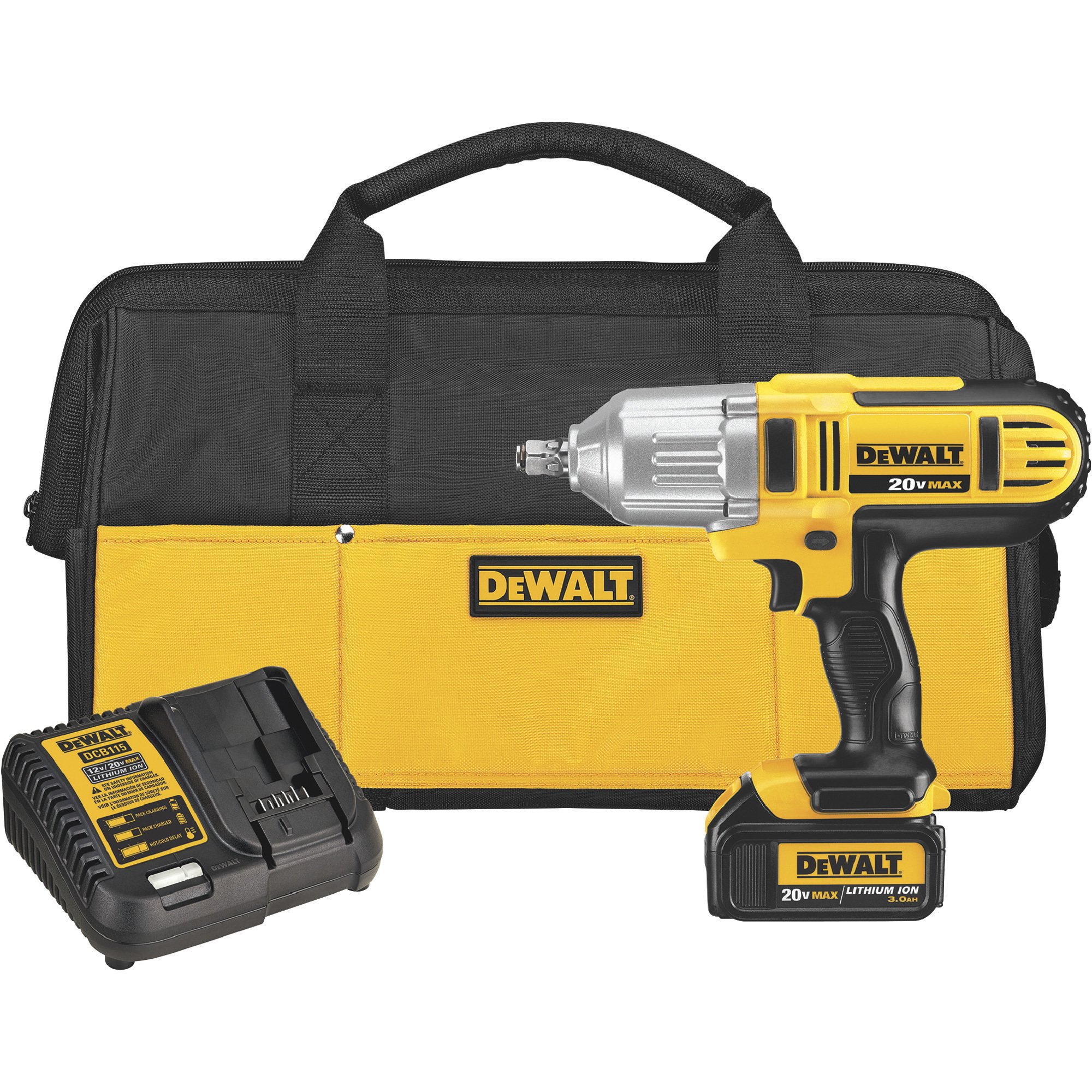 DEWALT 20V MAX Lithium-Ion Cordless Impact Wrench Kit — 1/2in. Drive with Hog Ring Anvil, 400 Ft./Lbs. Torque, 1 Battery, Model# DCF889HL1